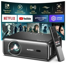 Aurzen EAZZE D1 Pro Smart Projector with WiFi and Bluetooth, NetfIix Official...