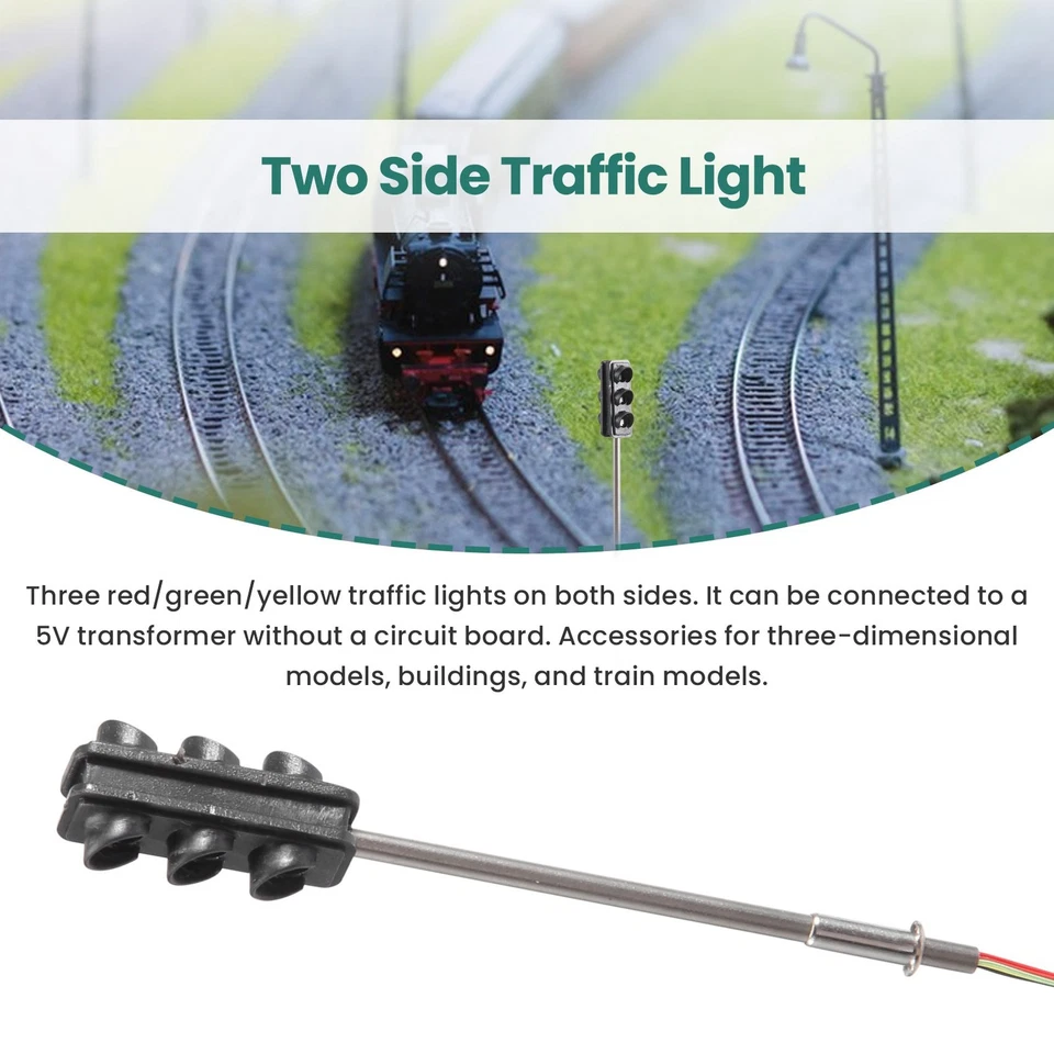 3 Color Traffic Light Signals Ho Oo Scale Model 6Led For Diy Sand Table3638 - Image 3 of 4