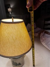 Monroe Salt Works 18" lamp with brass/linen shade Excellent Condition