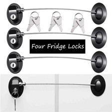 4 Pack Refrigerator Locks with 8 Keys,Child Safety Fridge Lock,Refrigerator L...
