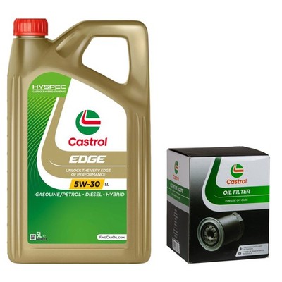 CASTROL Inspektionspaket 5 L EDGE Titanium 5W-30 LL für VW Passat Variant 2.0