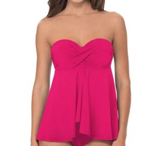 Profile By Gottex D-Cup Bandeau Fly Away Tankini Top Size 32D