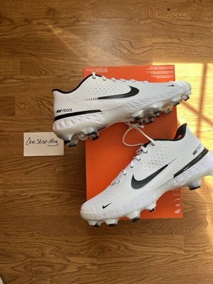 Sz 14 Men - Nike Alpha Huarache Elite 3 Low MCS White Black Baseball Cleats RARE