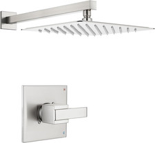 Brushed Nickel 12" Rainfall Shower Faucet for Delta 13/14 Series Trim Kit