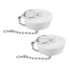 2 Pcs Tub Stoppers, Rubber Bathtub Stoppers Drain Plug 1-3/8" to 1-1/2", White