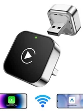 2 in 1 Wireless CarPlay Adapter Convert Wired to Wireless Plug & Play for iPhone
