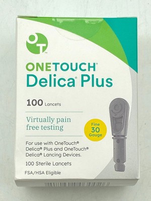 One Touch Delica Plus Lancets 100 Fine 30G New in Box Expiration 04/30/2028