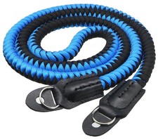 Paracord Camera Strap 47in/120cm Blue Black - 2.3oz Lightweight for SLR DSLR