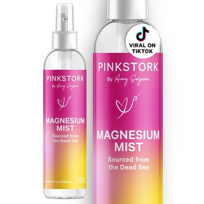 Pink Stork Magnesium Spray Mist - for Calm, Stress, and Sleep, 4 Fl Oz, 