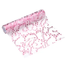 Pink Table Runner Roll, 11" x 9 Feet Sequin Foil Metallic Table Runner