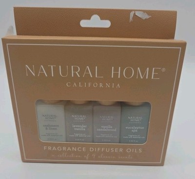 Natural Home California Diffuser Set Cashmere Lavender Vanilla Eucalyptus New