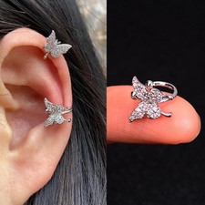 Clip-On Cartilage Ear Cuffs for Women - Adjustable Non-Pierced Earrings with