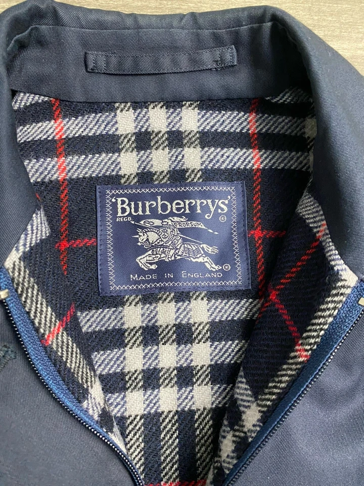 BURBERRYS England HARRINGTON Wool Lined Bomber Jacket Size 6 Navy Blue - Image 4 of 4