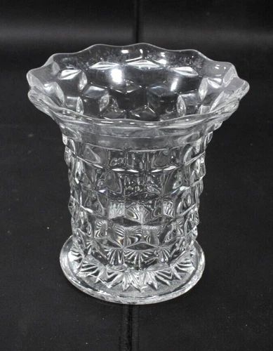 Vintage American Fostoria #2056 Clear Glass 5 1/4" Flared Vase HM492