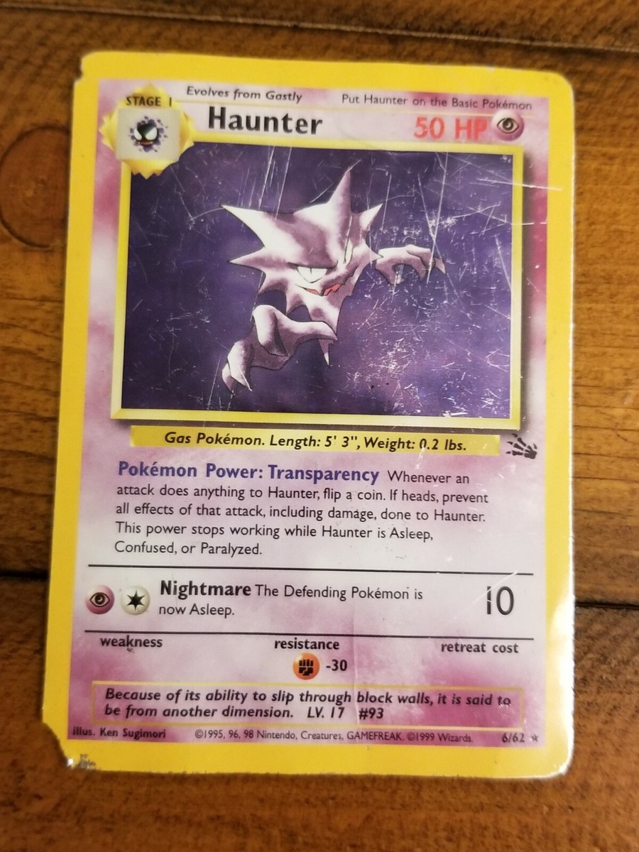 ポケモン - Haunter ゴースト 1ED 1st Edition 英語版 6/62 HAUNTER 6/62 Holo Rare Unlimited Fossil Set Pokemon Card