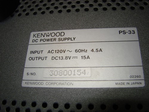 RARE LN Kenwood PS-33 Power Supply BIN $149.95 W Free Shipping - Zdjęcie 7 z 12