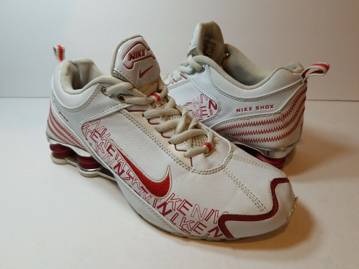 Nike 314268-171 Shox Women's White Red Sneakers - Size 8.5 RARE | eBay