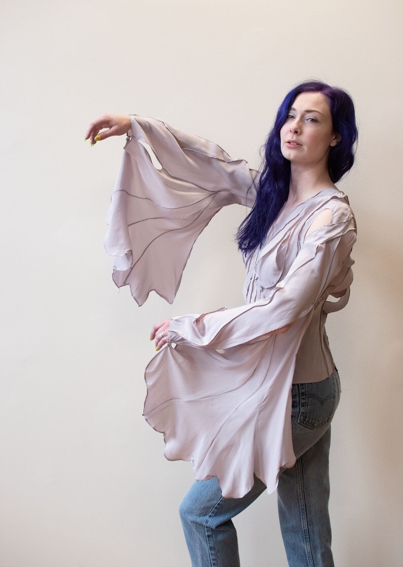 Camicetta vintage Yves Saint Laurent SS 2003 seta malva