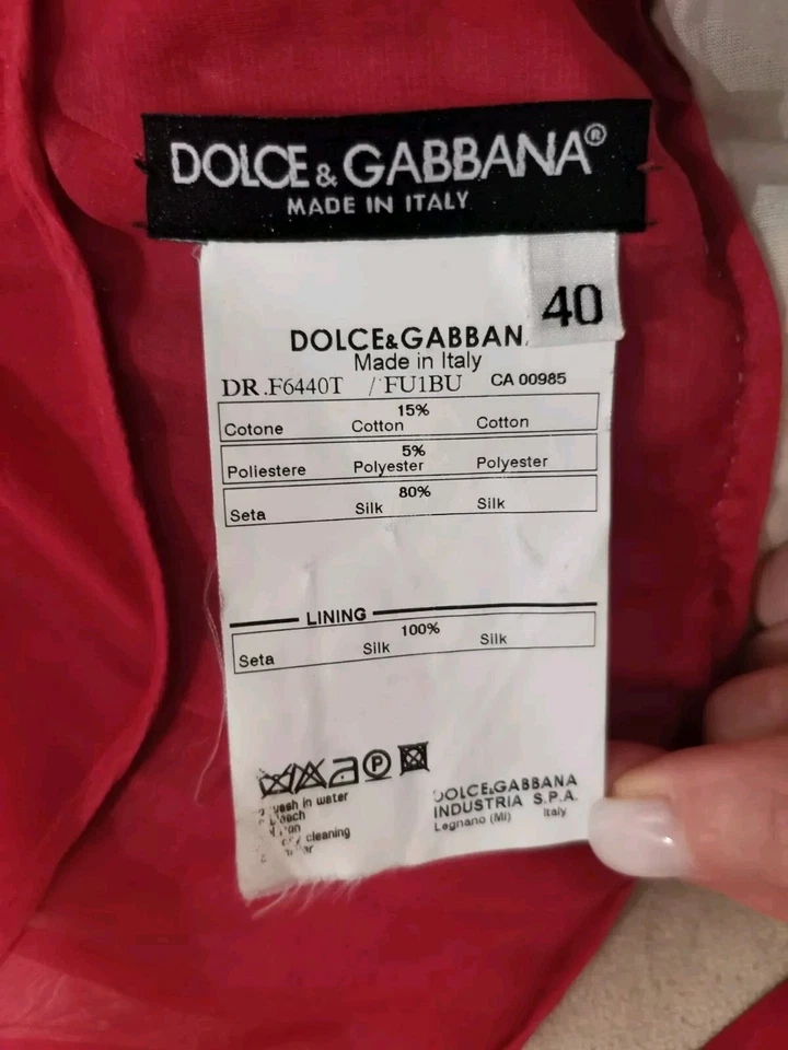 🆓US🛃 PASARELA SS2006 Dolce&Gabbana rojo plisado seda sujetador vestido IT 40 Foto 3 de 4