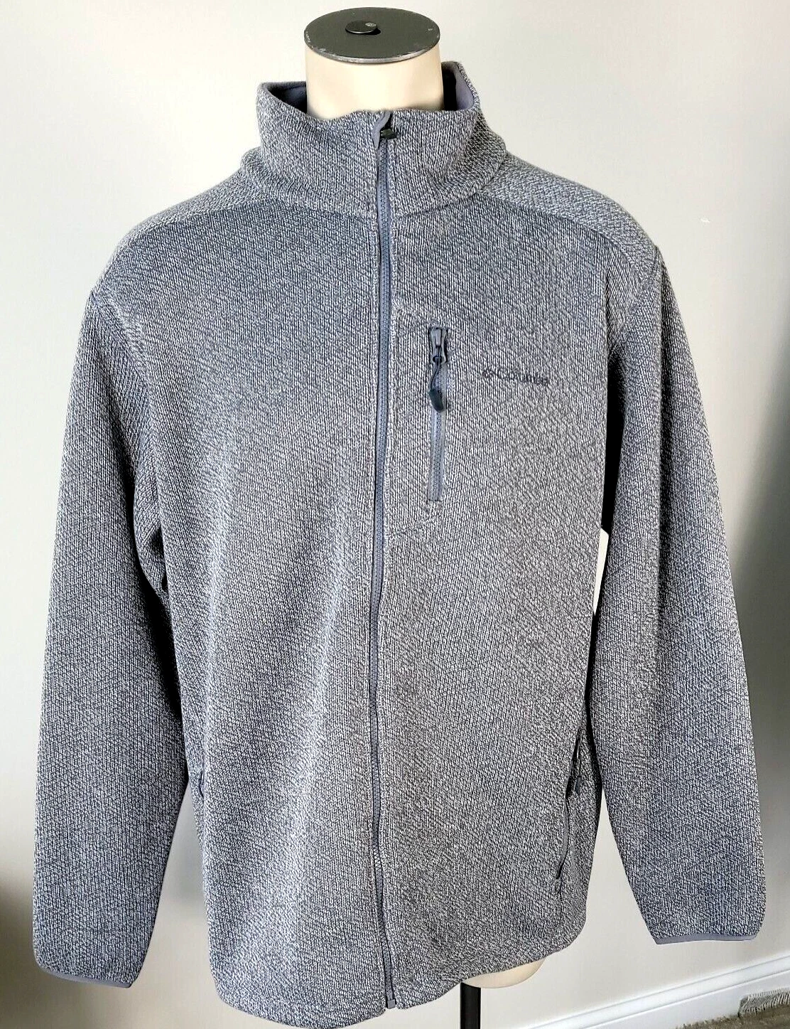 Columbia Mens Omni Wick Fleece Lined Gray Sweater Jacket Sz XL