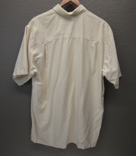 Tommy Bahama Silk Hawaiian Shirt Mens L Embroidered Floral Panel Short Sleeve - Picture 7 of 12