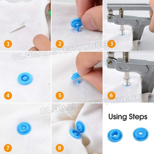 UP to 1500x KAM Snap Kit Plier Tool T5 Plastic Snaps Fastener Button Press Stud - Picture 11 of 15