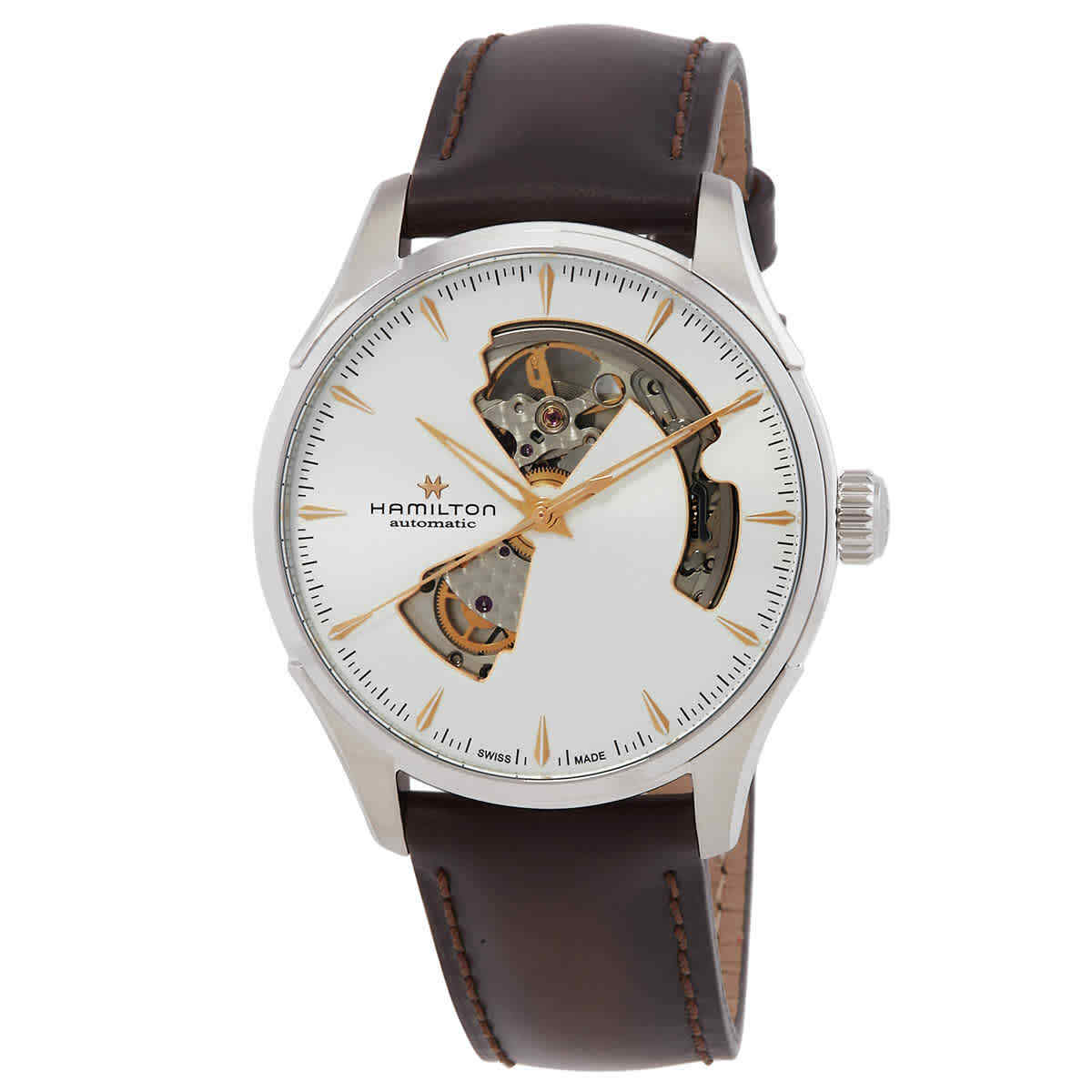 Часы Hamilton Jazzmaster Open Heart Auto с автоматическим серебряным циферблатом H32675551