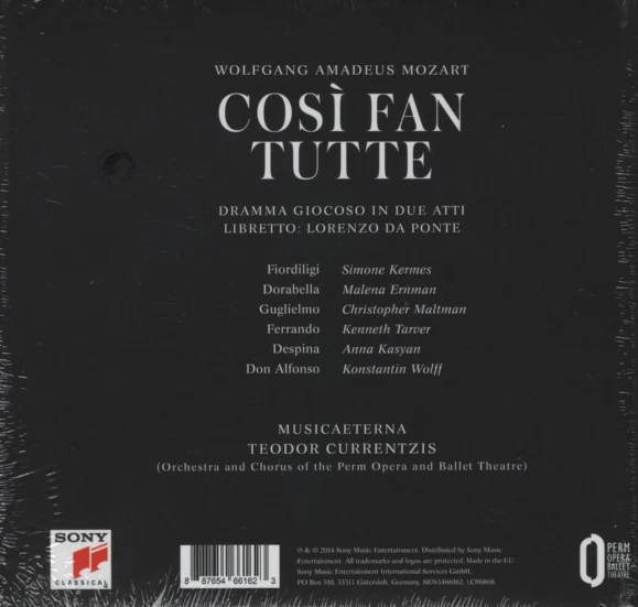 Mozart: Così fan tutte - Kermes, Ernman u.a., Currentzis - Sony 3CD neu/OVP - Bild 2 von 2
