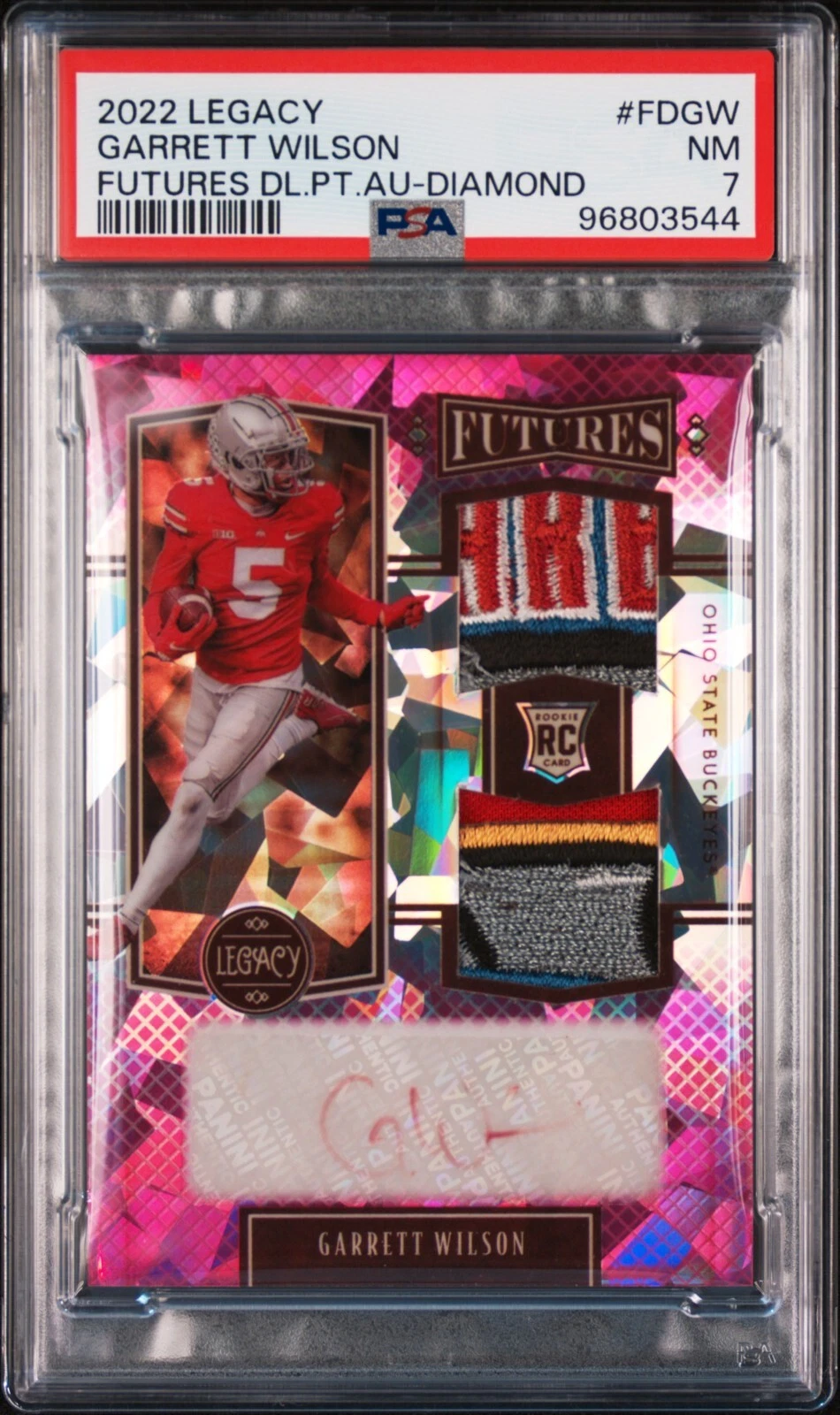 Garrett Wilson Panini Legacy Futures Dual Patch Autograph #FDGW Diamond