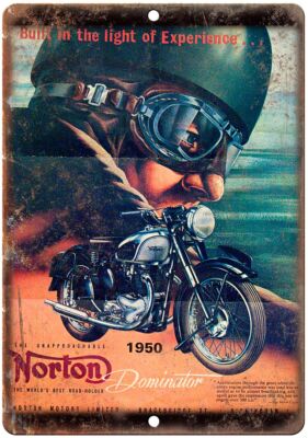 Norton Dominator 1950 Birmingham Ad Reproduction Metal Sign F17