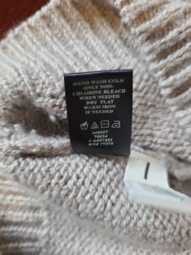 ANN TAYLOR Fair Isle Camel Gray Ivory Nordic Aztec Mohair & Wool Sweater Sz M - Picture 7 of 7