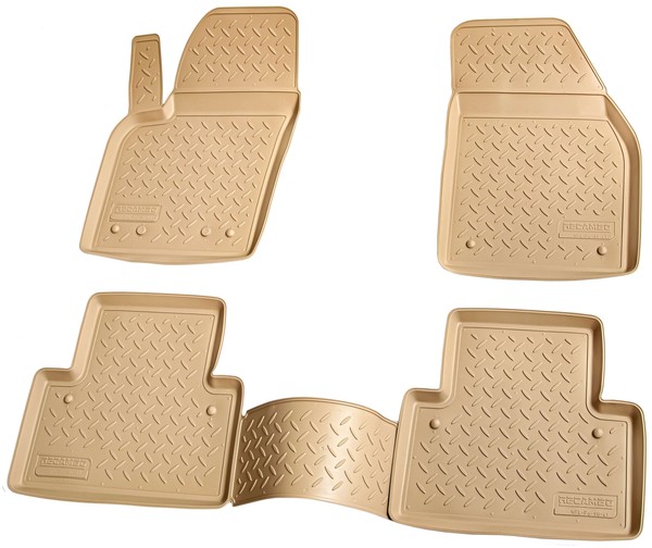 3D Gummi Fussmatten Passend FüR Volvo C30 | Bj 2006 - 2013 | Beige Passgenau-image