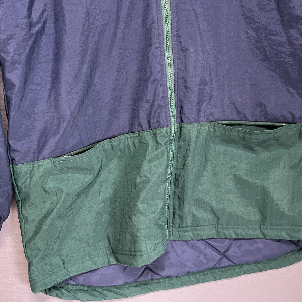 Vintage 90s Adidas Blue Green Windbreaker XL Quilted Puffer