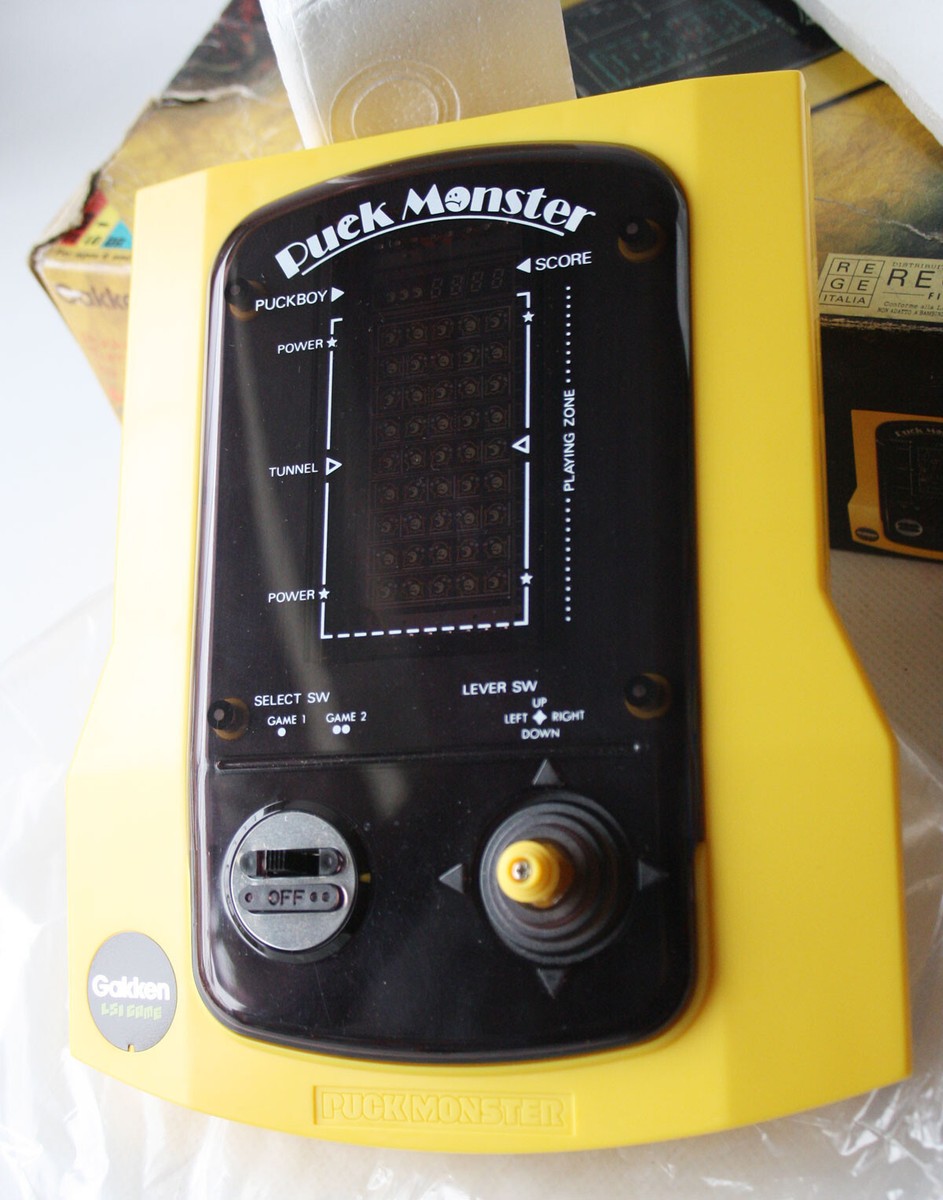 RARE VINTAGE 80'S PUCK MONSTER HANDHELD PACKMAN GAKKEN LSI GAME