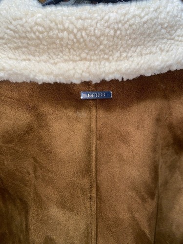GUESS Men's Brown Button Up Double Breasted Faux-Shearling Coat, Size LARGE NWT - Picture 7 of 8