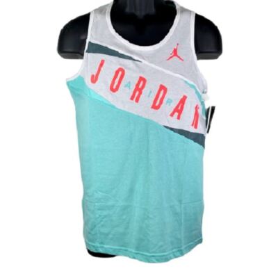 Jordan Jumpman Logo Sleeveless Tank Top Turquoise and White Teen