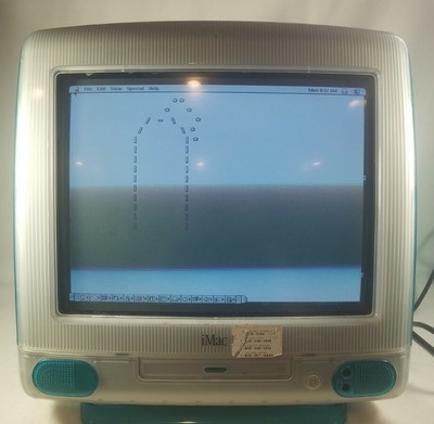 Vintage 1998 Apple iMac G3 Teal 15" AIO Desktop Computer MAC M4984
