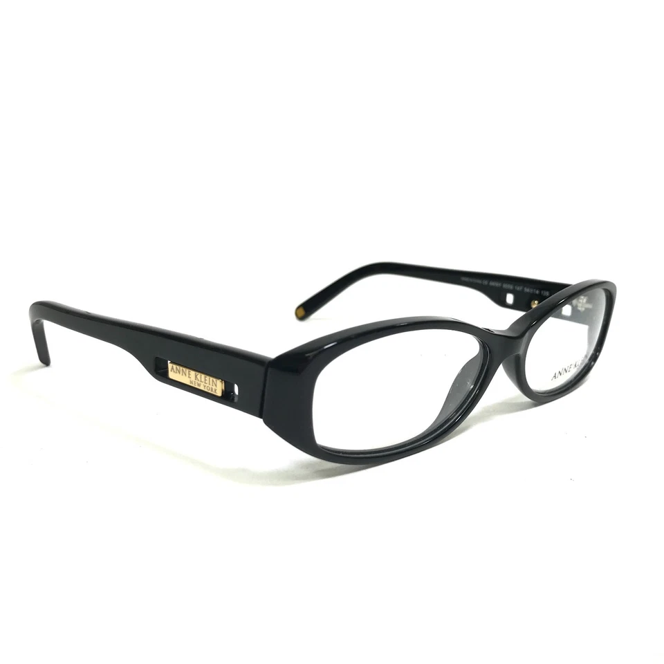 Anne Klein Eyeglasses Frames AKNY 8059 147 Black Gold Rectangular 54-14-135 - Image 3 of 4