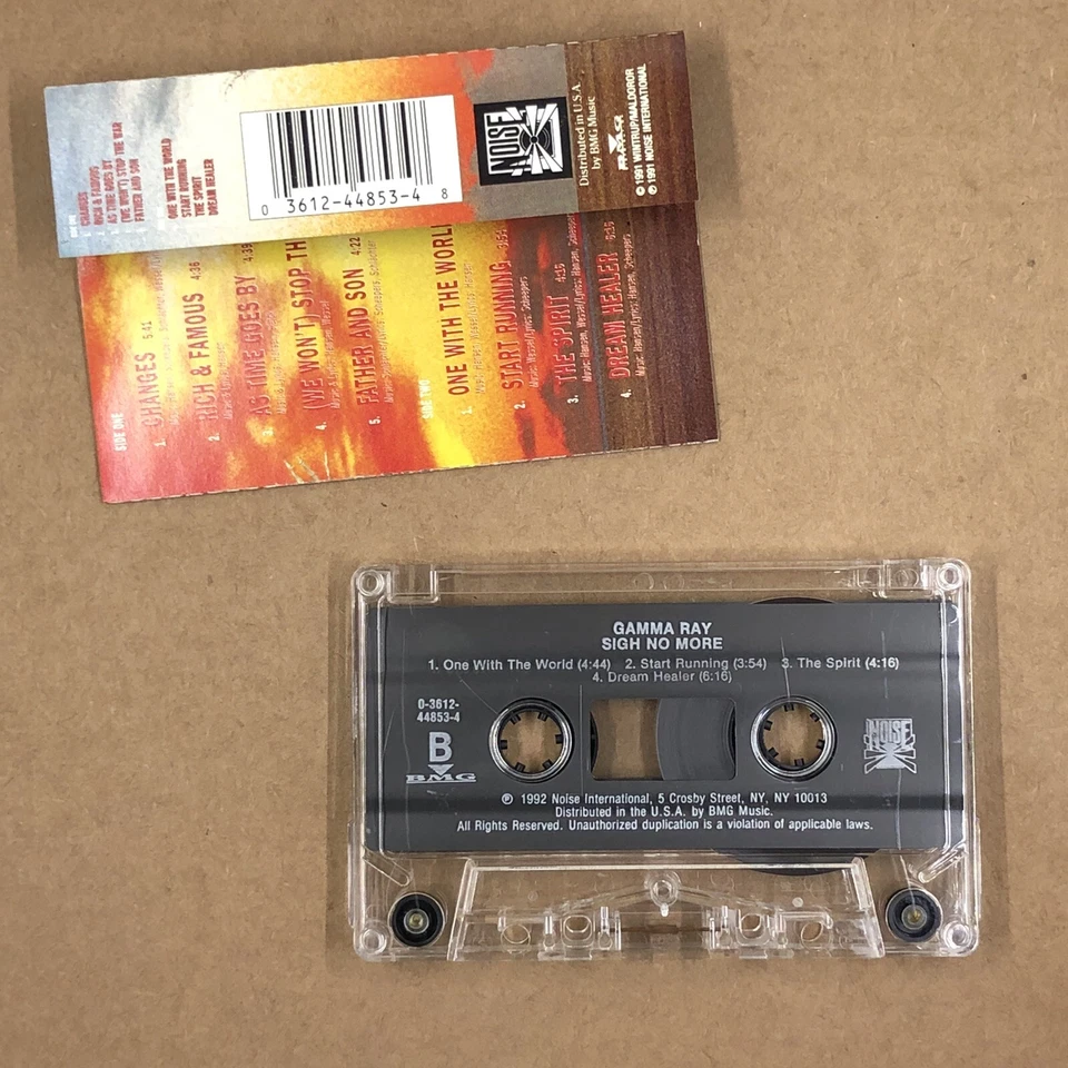 GAMMA RAY Cassette Tape 90s Metal SIGH NO MORE ORIGINAL USA RELEASE Foto 3 de 4