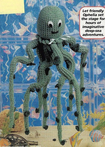 OPHELIA OCTOPUS 23" STUFF ANIMAL TOY DIGEST SIZE CROCHET PATTERN INSTRUCTIONS