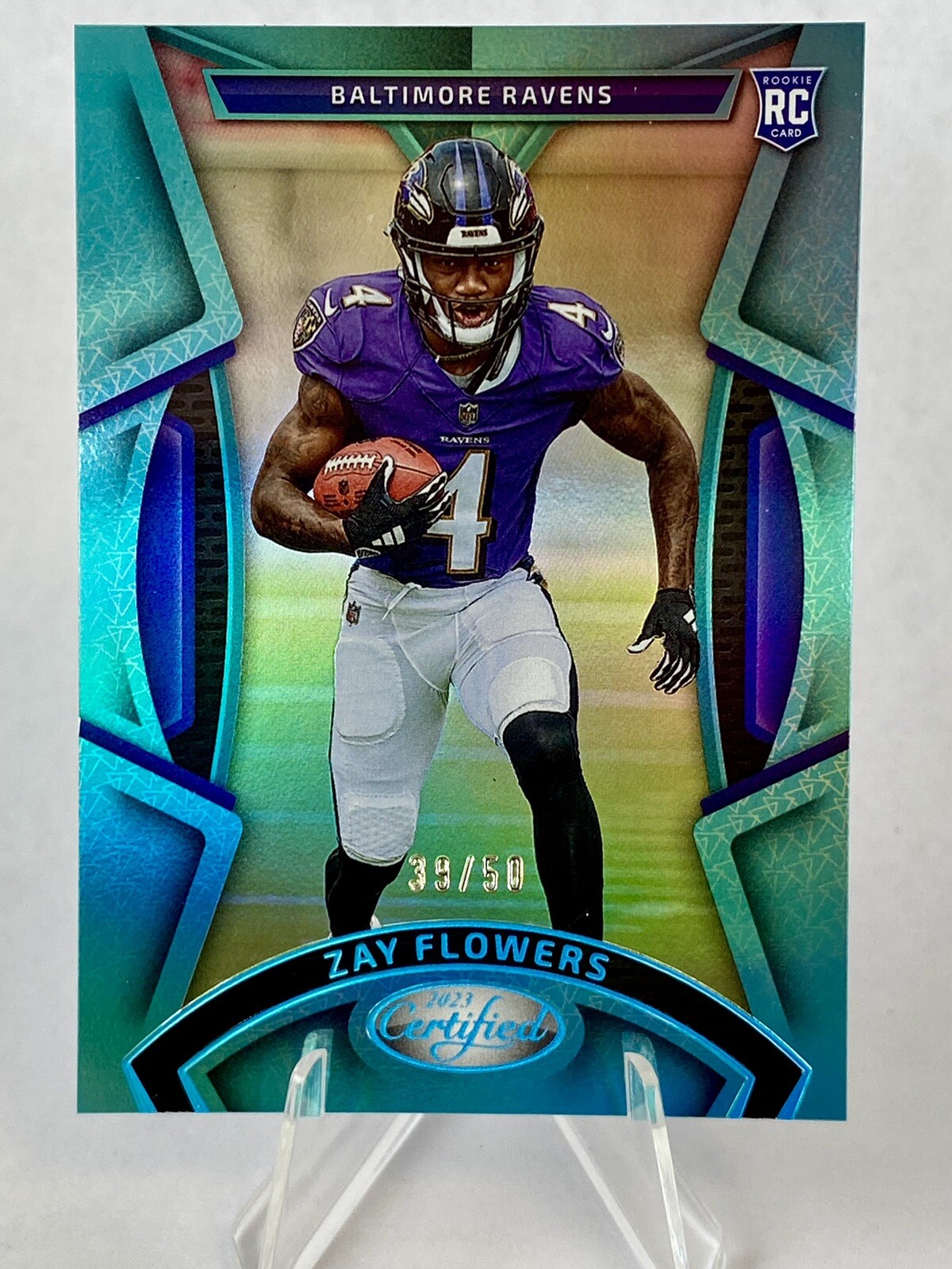 2023 Certified Zay Flowers Teal Mirror /50 Rookie RC SP Baltimore Ravens🔥📈