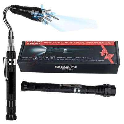 LED Magnetic Pickup Tools Telescoping Flashlights with Extendable Magnet Stick