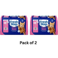 2 Pack Fresh Step Clean Paws Multi Cat Clumping Cat Litter Febreze 38 lb 4 Pack