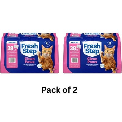 2 Pack Fresh Step Clean Paws Multi Cat Clumping Cat Litter Febreze 38 lb (4 Pack