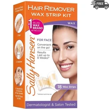 18 Count Wax Strips for All Skin Types - Gentle & Effective Face Hair Removal