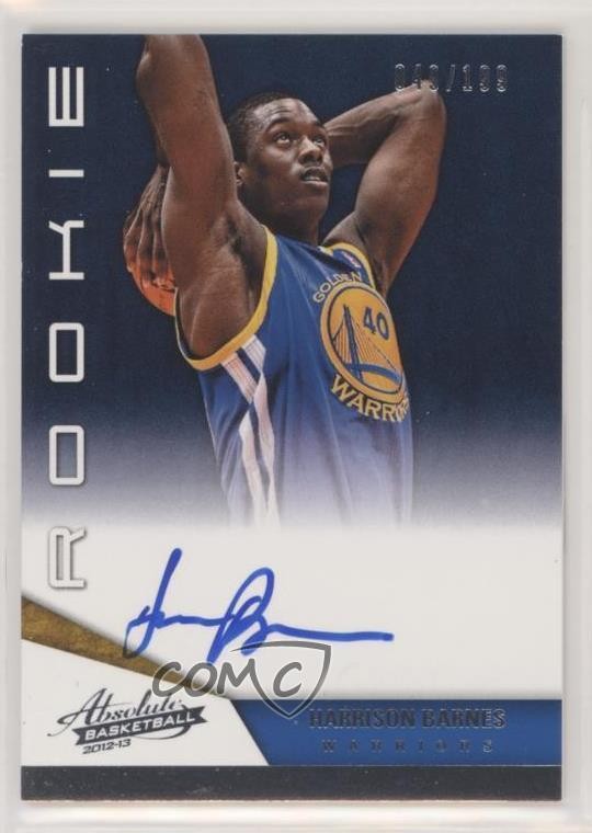 2012-13 Panini Absolute Rookie 49/199 Harrison Barnes #155 Rookie Auto RC 9ji