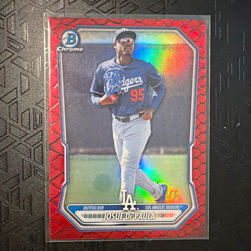 Topps 2026 Bowman Chrome Prospects Josue De Paula Red Reptilian 4/5 #BCP-83