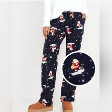 NWT Old Navy Women’s Mid-Rise Santa Flannel Pajama Pants PJ Sleep Bottoms S 4-6
