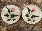 Lot Of 2 Vintage Stangl Pottery Pink Thistle Bread  Dessert Plates 6”