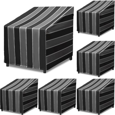 SmoothNovelty 6 Pack Outdoor Chair Covers Bulk, 210D Waterproof Patio Furnitu...